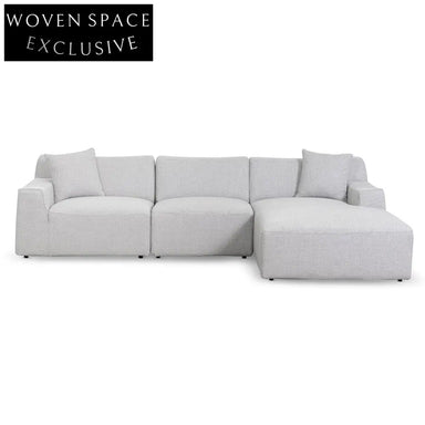 Marlin 3 Seater Right Chaise Sofa - Passive Grey Chaise Sofa