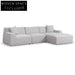 Marlin 3 Seater Right Chaise Sofa - Passive Grey Chaise Sofa
