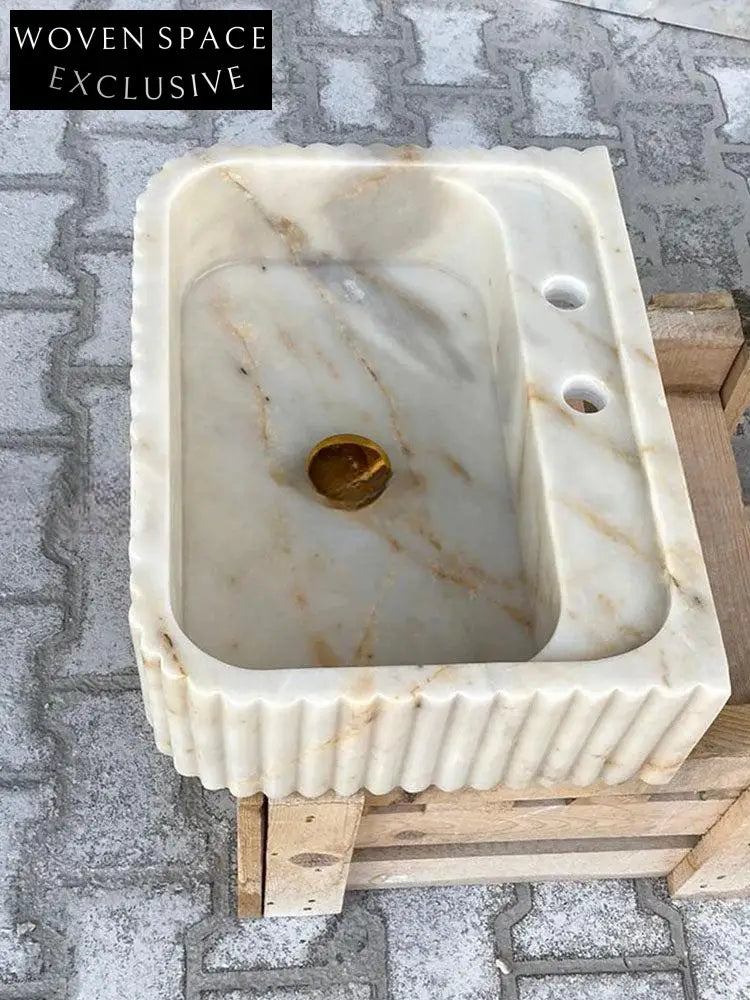Martella Mooli Home Natural Marble Wall-Mounted Basin