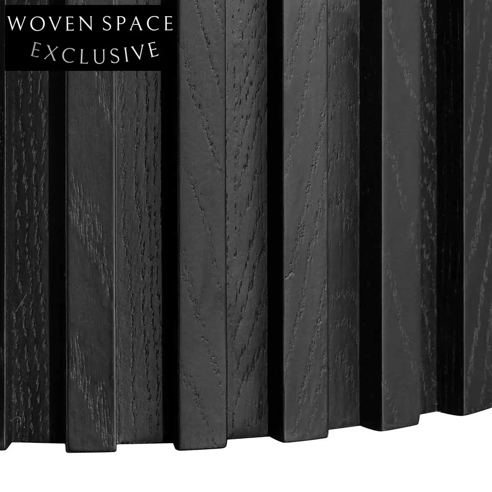 Marty 90cm Wooden Round Coffee Table - Black Coffee Tables