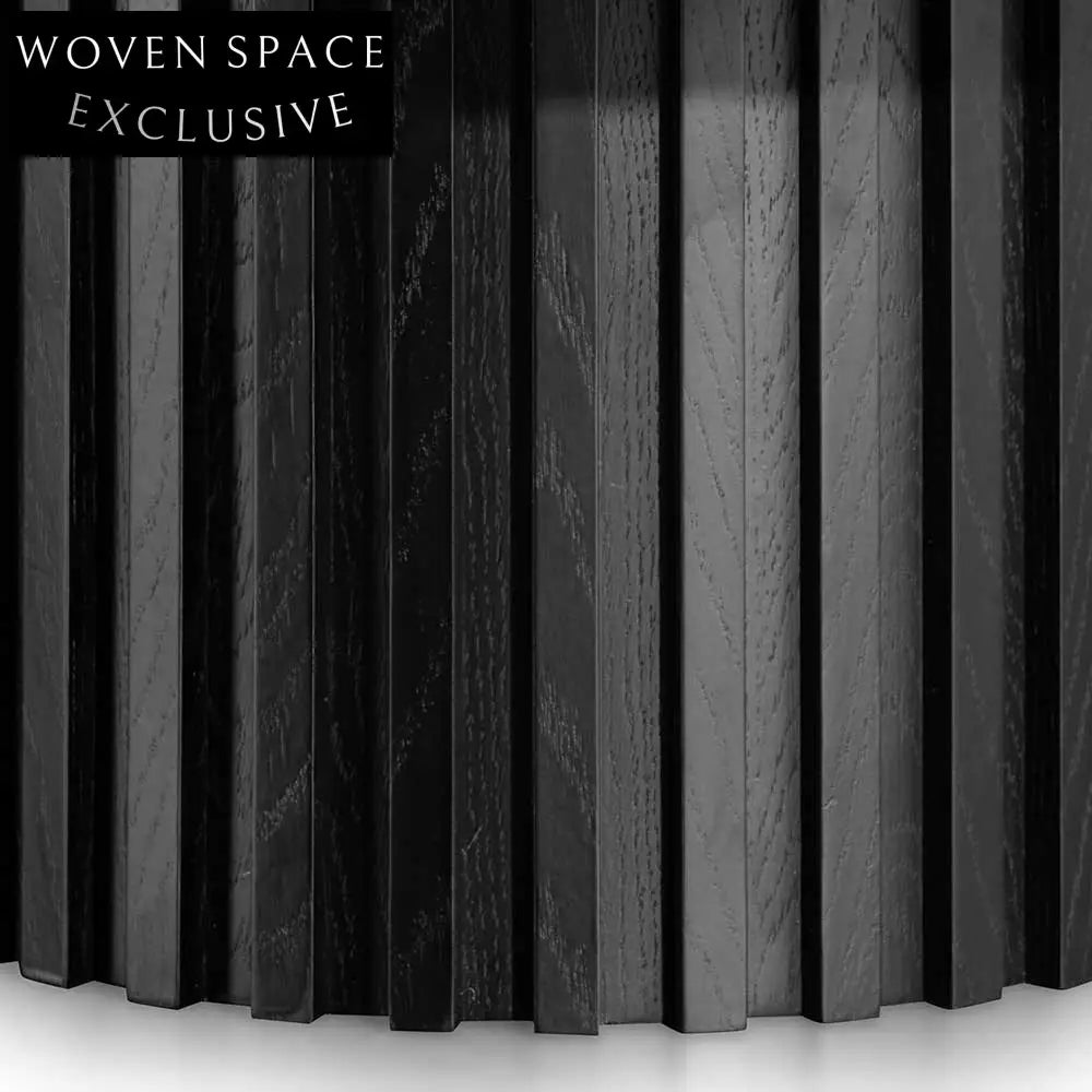 Marty 90cm Wooden Round Coffee Table - Black Coffee Tables