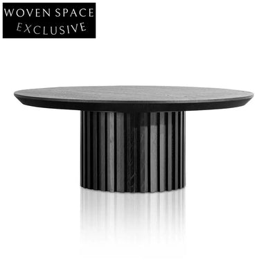 CCF6419-CN 90cm Wooden Round Coffee Table - Black