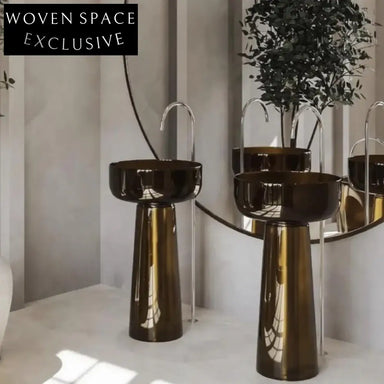 Matteo Glass pedestal basin