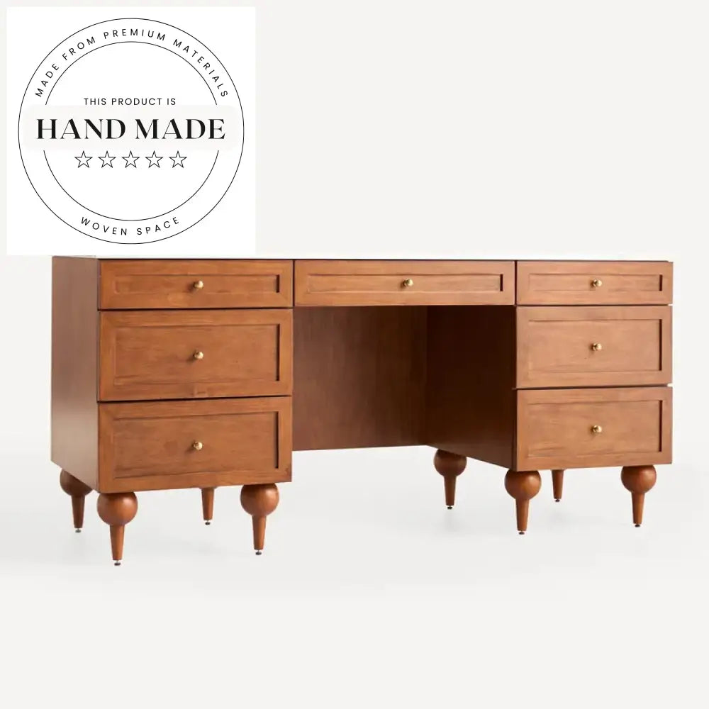 Medieval Solid Wood L-Shape Executive Computer Office Desk