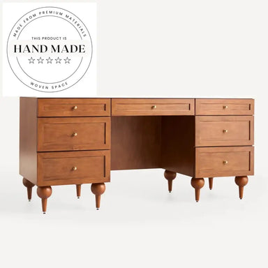 Medieval Solid Wood L-Shape Executive Computer Office Desk