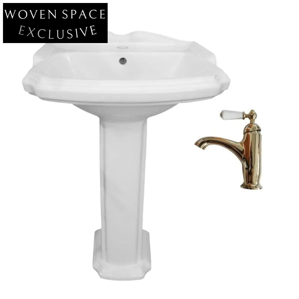 Melaniu Dietao Retro Pedestal Basin 3-Hole Faucet