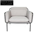 Mid-Century Leisure Metal Frame 3-Seater Fabric Sectional Sofa