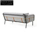 Mid-Century Leisure Metal Frame 3-Seater Fabric Sectional Sofa