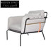 Mid-Century Leisure Metal Frame 3-Seater Fabric Sectional Sofa
