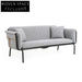 Mid-Century Leisure Metal Frame 3-Seater Fabric Sectional Sofa