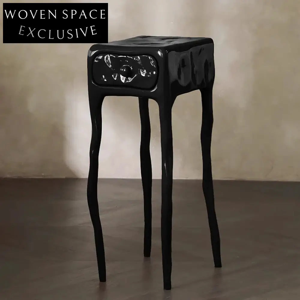 Mid-Century Modern Fiberglass High Leg Nightstand with Drawer, Chic Storage Cabinet