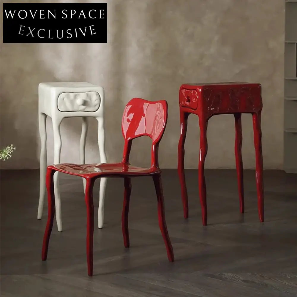 Mid-Century Modern Fiberglass High Leg Nightstand with Drawer, Chic Storage Cabinet