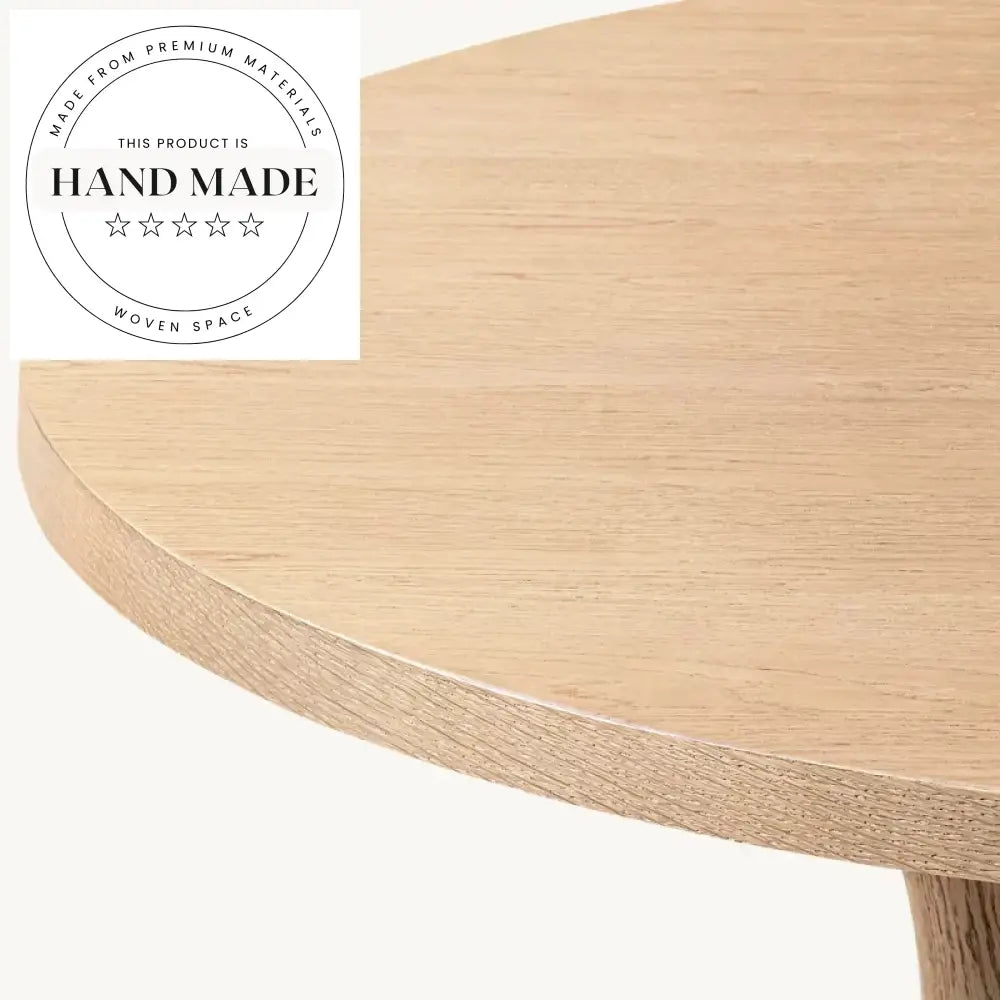 Mid-Century Modern Round Solid Wood Extendable Six Seater Dining Table