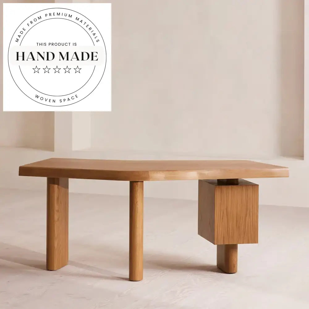 Mid-Century Modern Solid Walnut Wood Writing Study Executive Desk