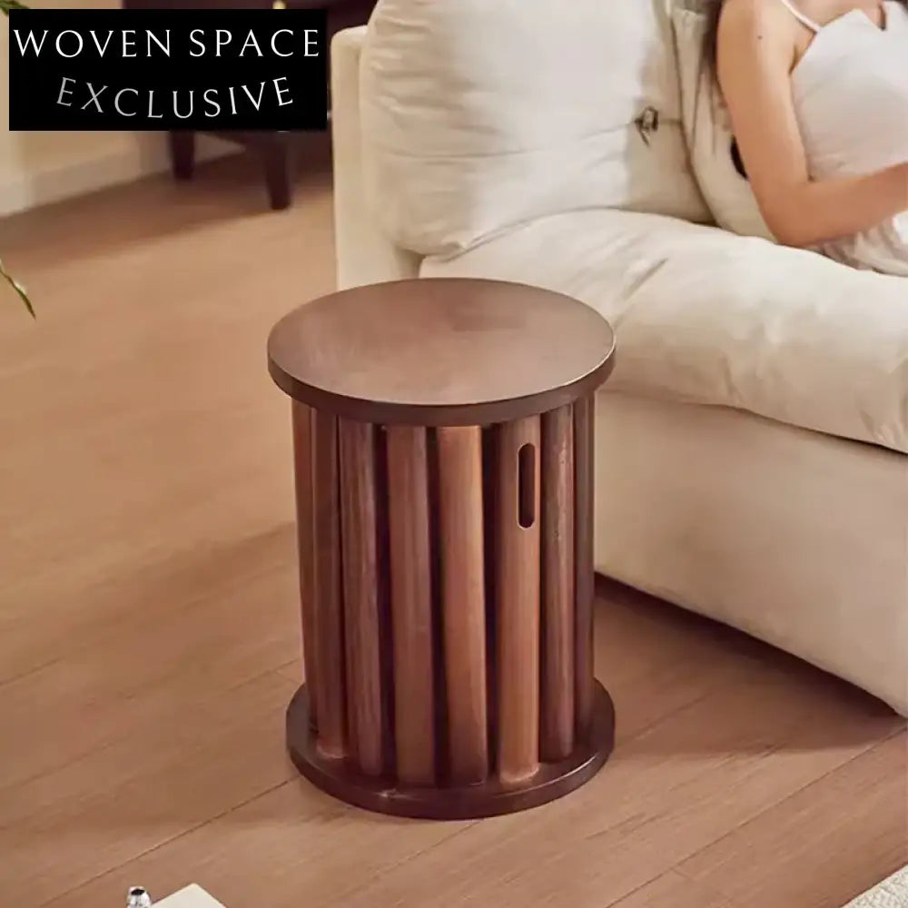 Mid-Century Modern Solid Wood Dining Chair with Cylindrical Legs, Comfortable Seating