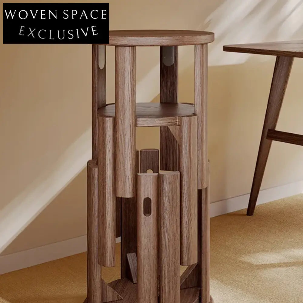 Mid-Century Modern Solid Wood Dining Chair with Cylindrical Legs, Comfortable Seating