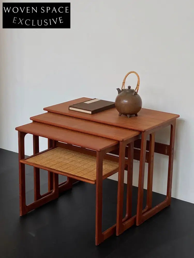 Authentic 1960s Danish Teak Nesting Coffee Tables Set by Andersen Wikkelsø