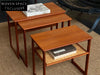 Authentic 1960s Danish Teak Nesting Coffee Tables Set by Andersen Wikkelsø