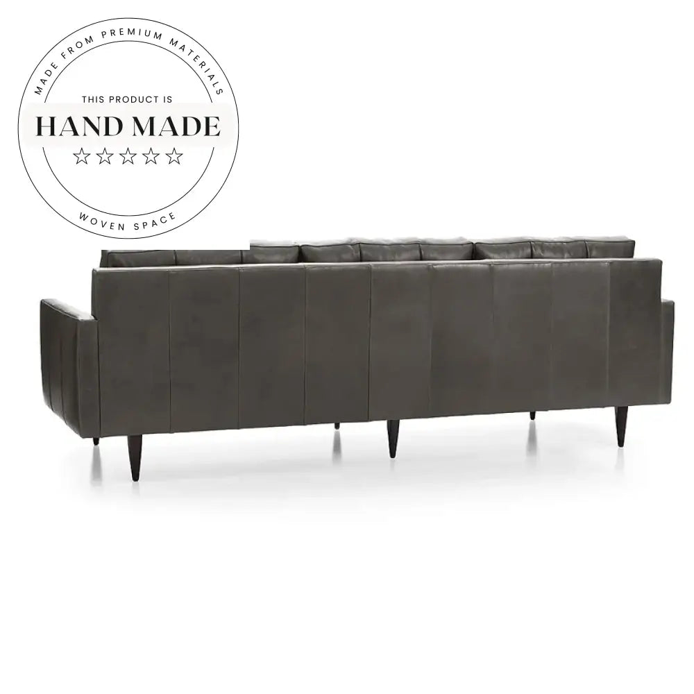 Mid-Century Vintage Industrial Genuine Leather Living Room Sofa Set
