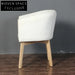 Elegant Mid-Century Modern White Oak Wood Dining Chair with Linen Upholstery