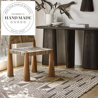 Midcentury Antique Wood Frame Woven Rattan Seat Accent Dining Chair