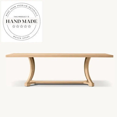 Midcentury Industrial Solid Wood 10-Seater Rectangular Dining Table