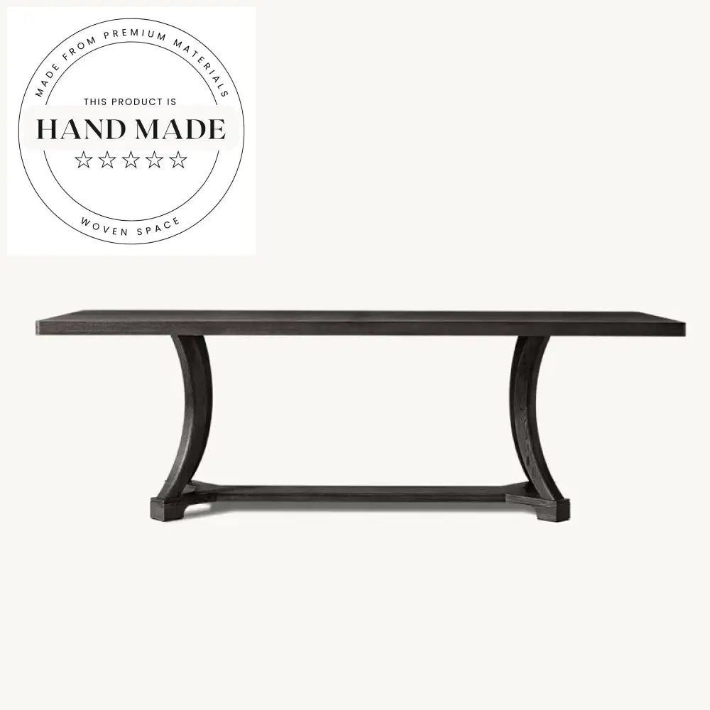 Midcentury Industrial Solid Wood 10-Seater Rectangular Dining Table