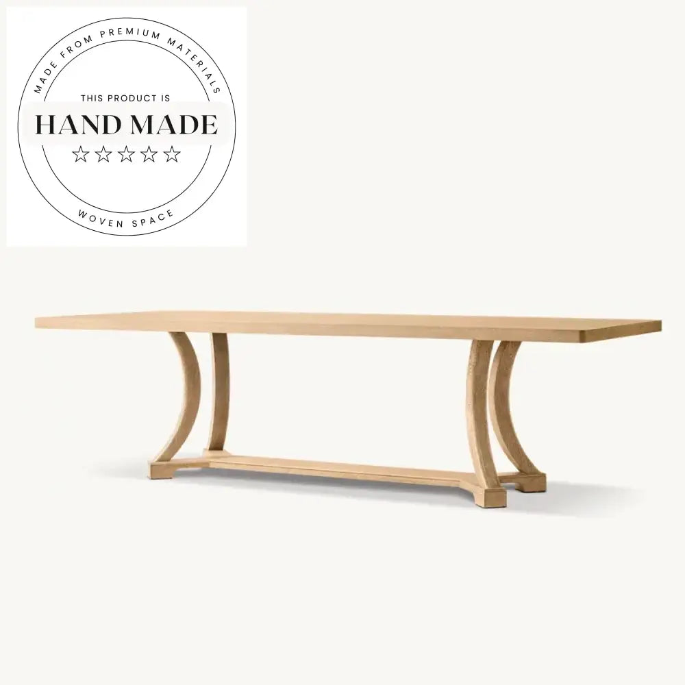 Midcentury Industrial Solid Wood 10-Seater Rectangular Dining Table
