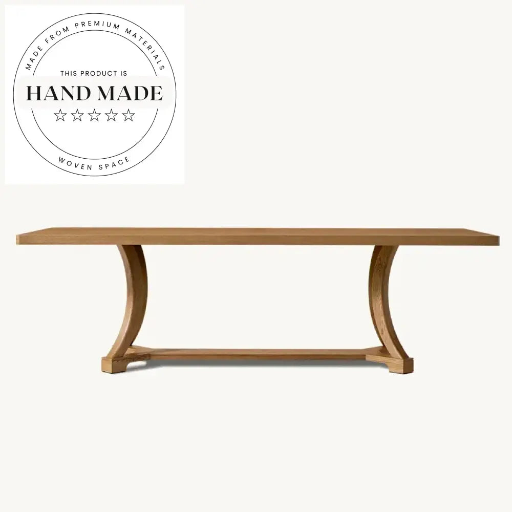 Midcentury Industrial Solid Wood 10-Seater Rectangular Dining Table