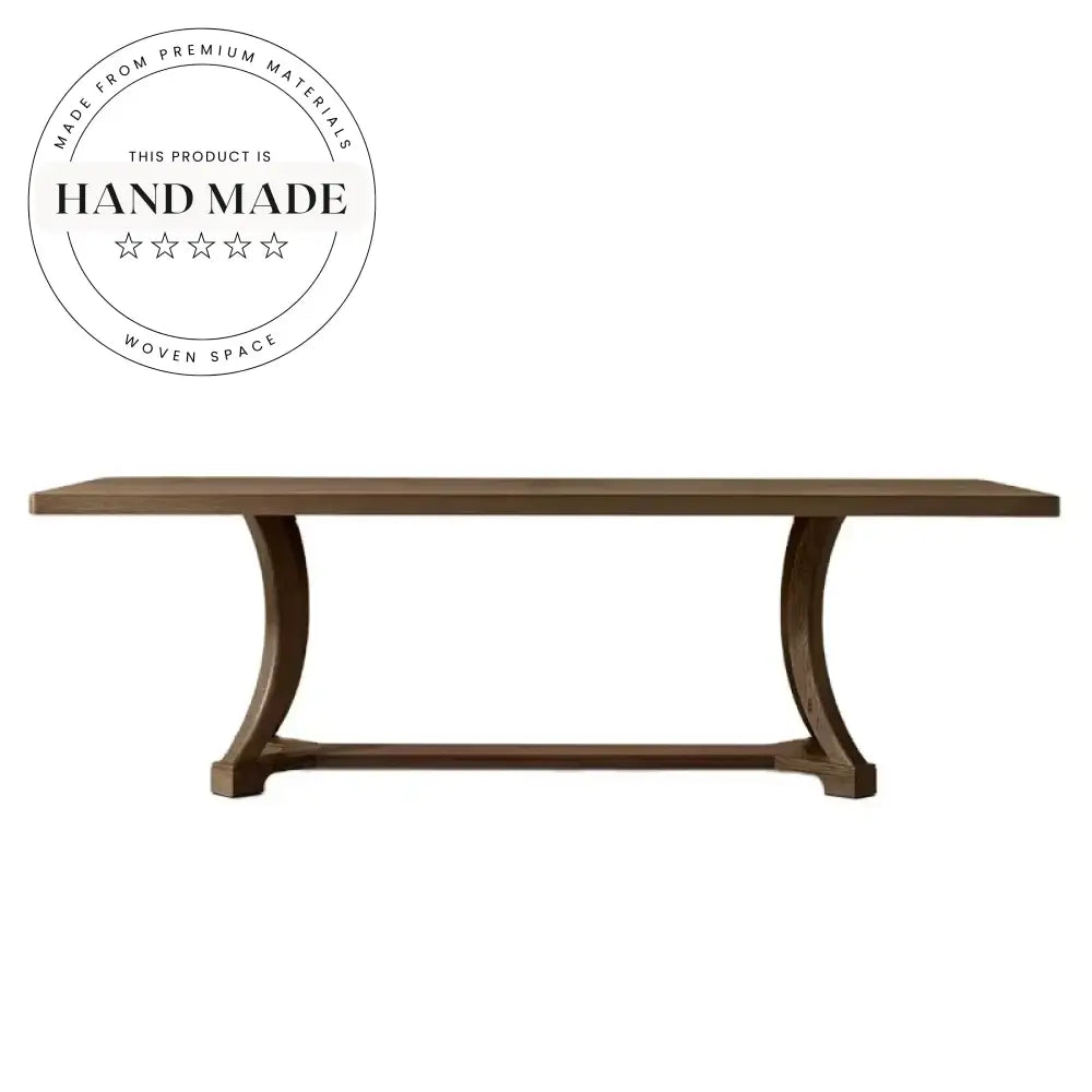 Midcentury Industrial Solid Wood 10-Seater Rectangular Dining Table