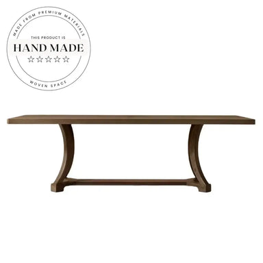 Midcentury Industrial Solid Wood 10-Seater Rectangular Dining Table