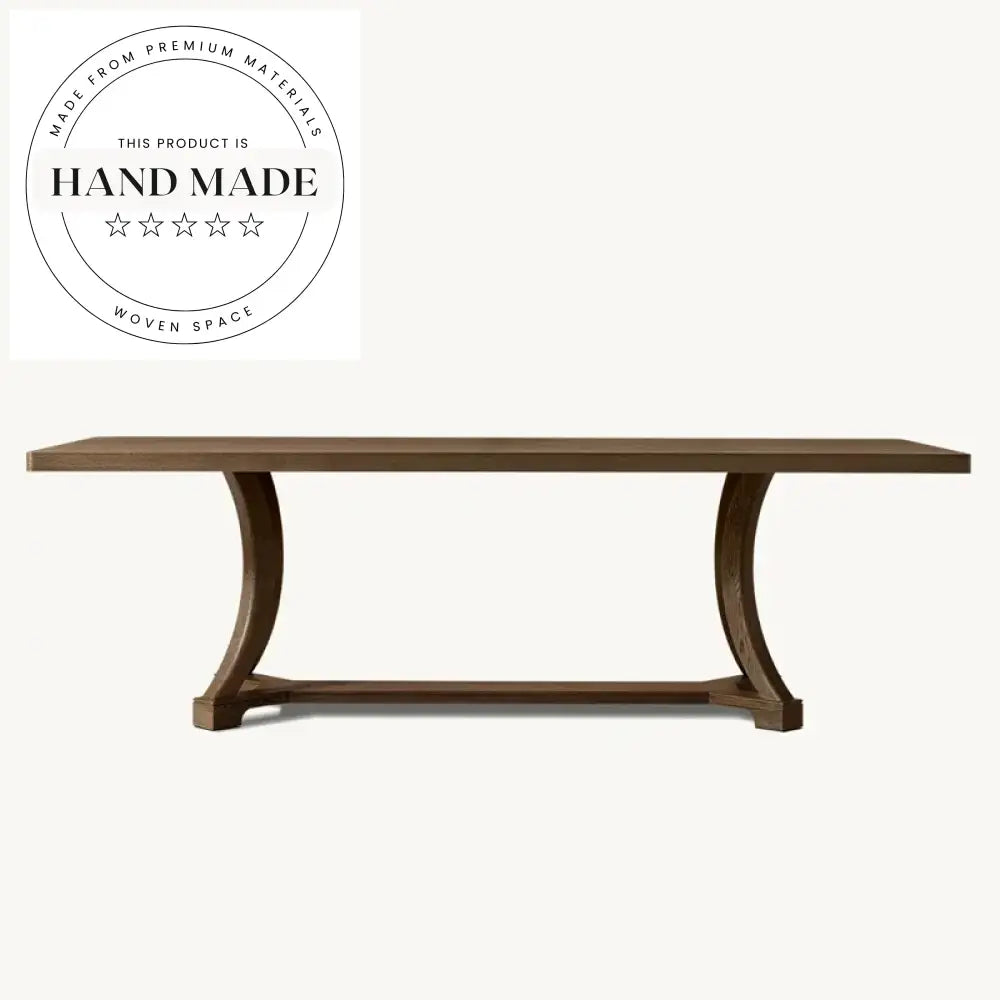 Midcentury Industrial Solid Wood 10-Seater Rectangular Dining Table