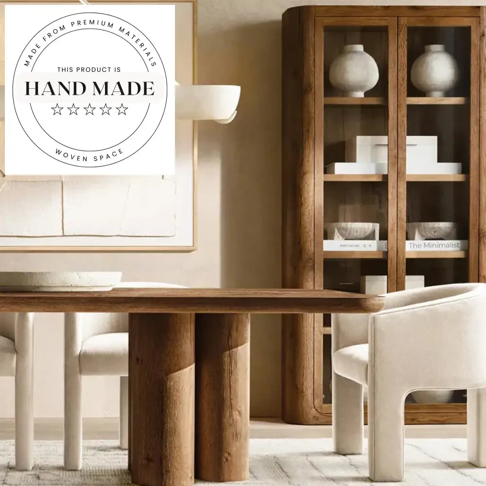 Midcentury Modern Luxury Extendable Solid Wood Rectangular Dining Table