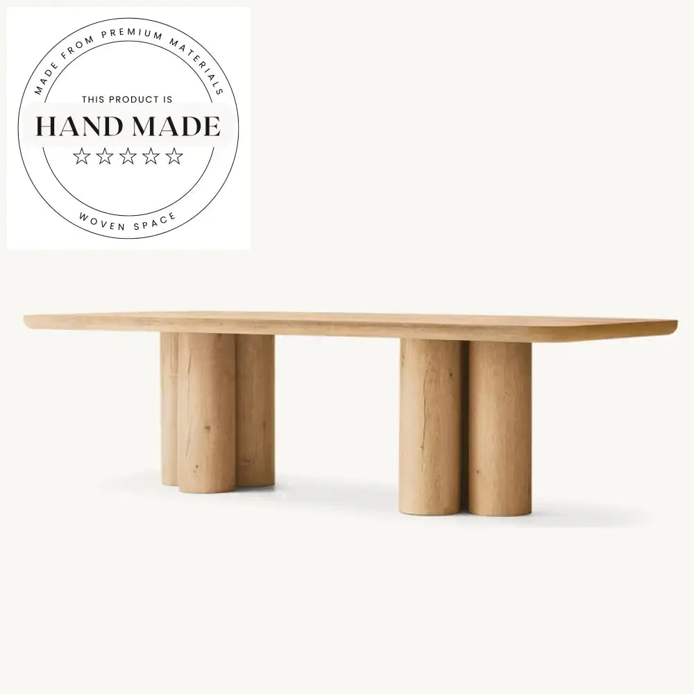 Midcentury Modern Luxury Extendable Solid Wood Rectangular Dining Table