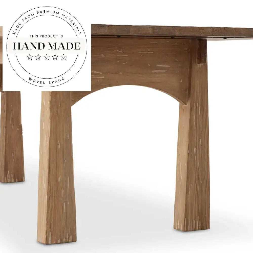 Midcentury Modern Rectangular Solid Teak Wood Outdoor Dining Table