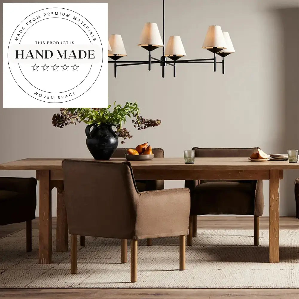 Midcentury Modern Rectangular Solid Teak Wood Outdoor Dining Table