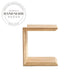 Midcentury Natural Oak Wooden Sofa C-Frame Accent Side Table