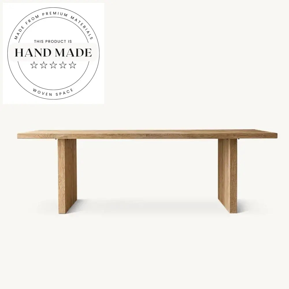Midcentury Solid Reclaimed Oak Plank Rectangular 6 Seater Dining Table