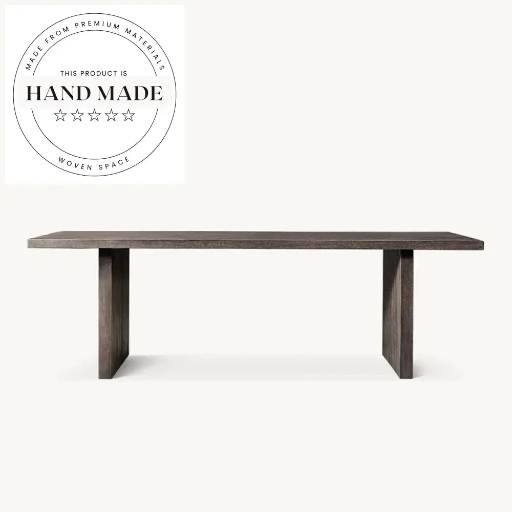 Midcentury Solid Reclaimed Oak Plank Rectangular 6 Seater Dining Table