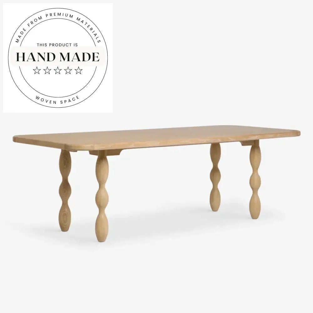 Midcentury Solid Wood 6-8 Seater Outdoor Patio Dining Table