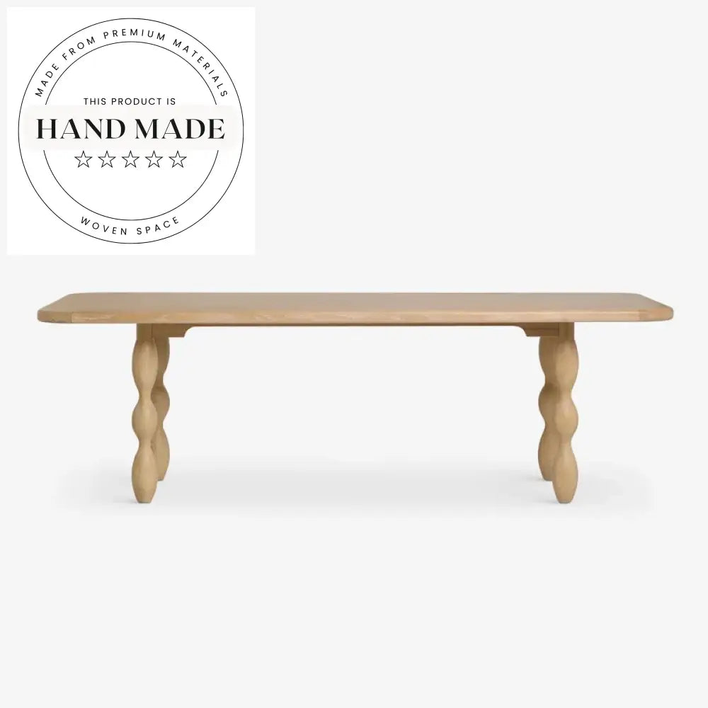 Midcentury Solid Wood 6-8 Seater Outdoor Patio Dining Table