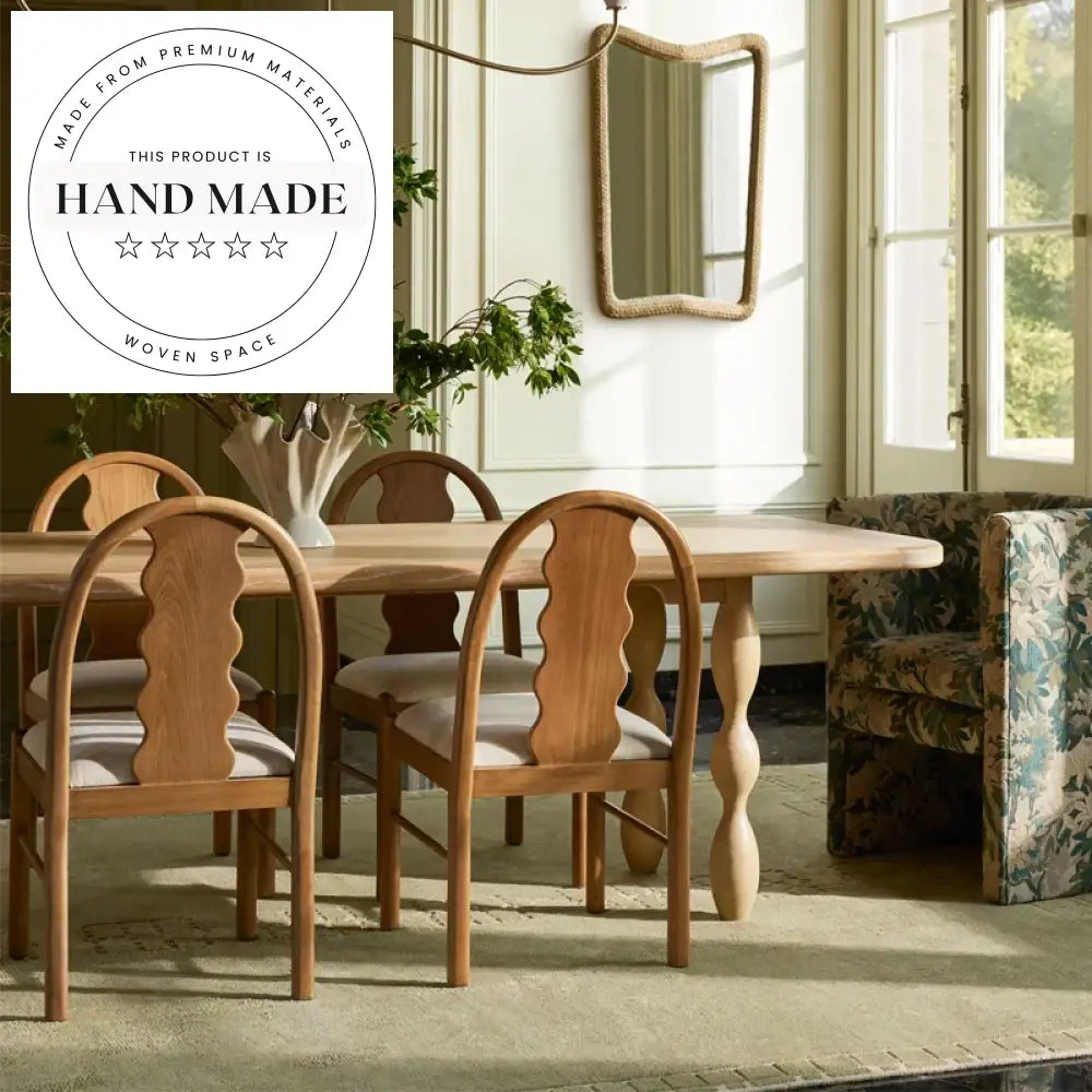 Midcentury Solid Wood 6-8 Seater Outdoor Patio Dining Table