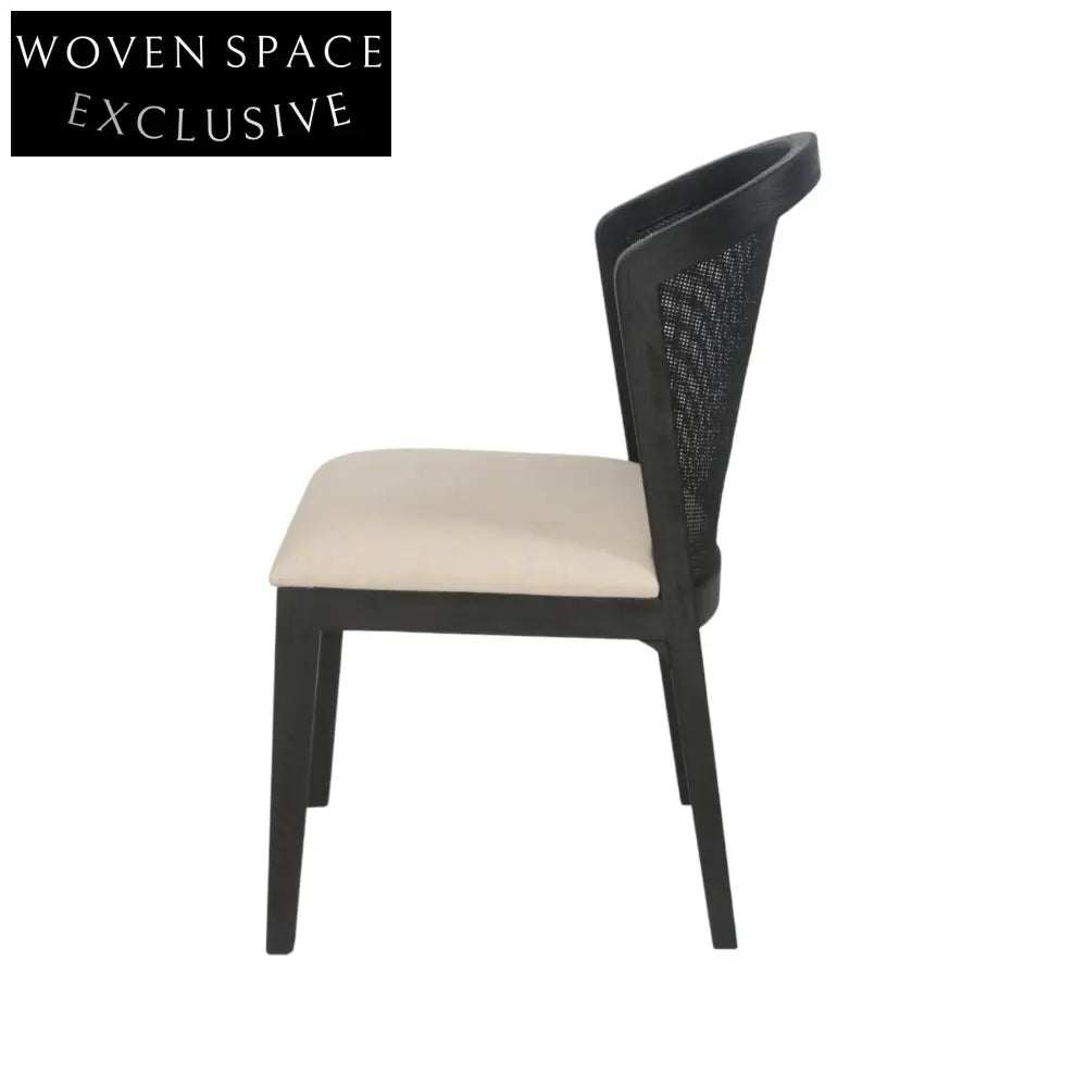 Miles Black ELM Dining Chair - Light Beige Dining Chair