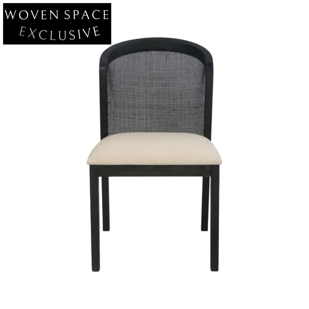 Miles Black ELM Dining Chair - Light Beige Dining Chair