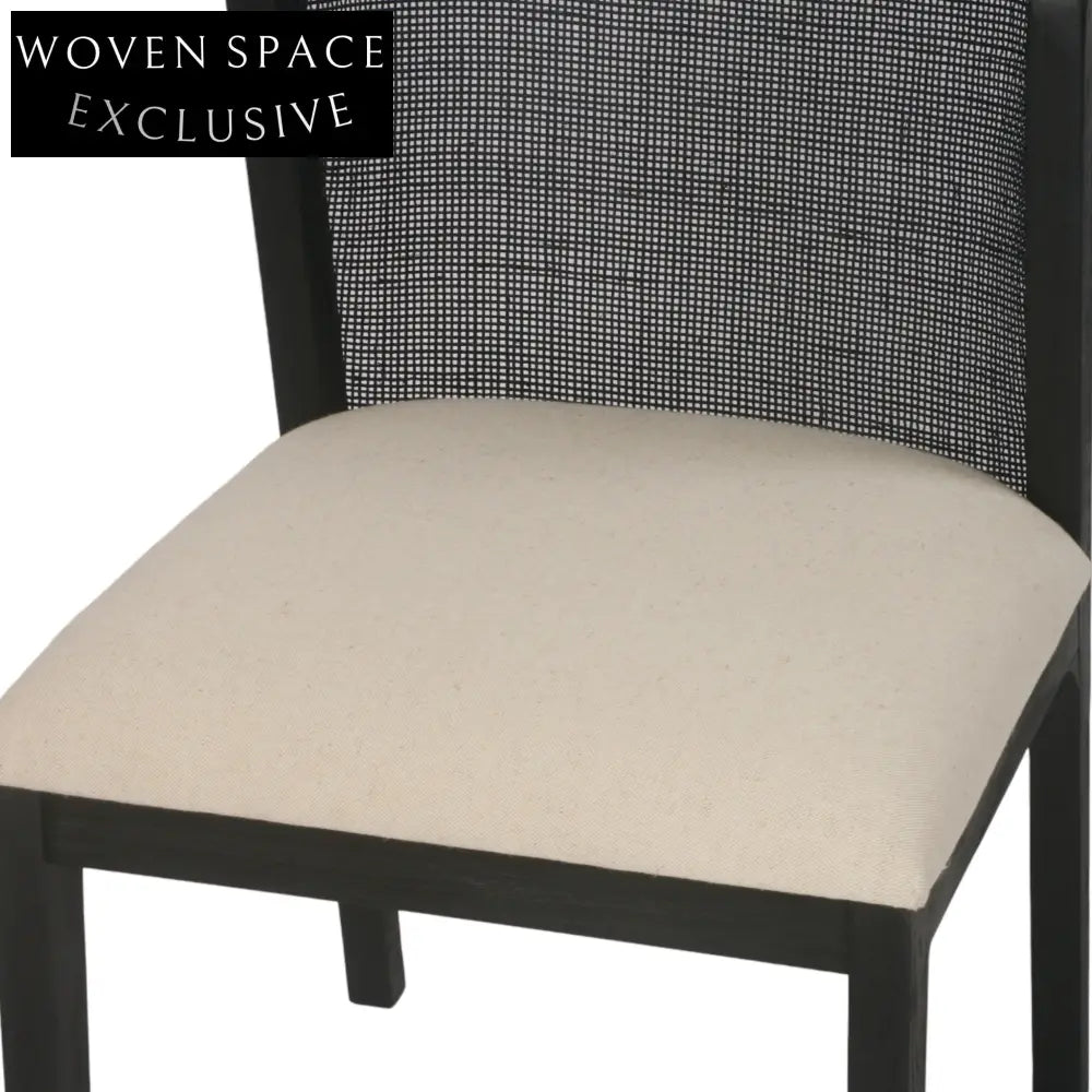 Miles Black ELM Dining Chair - Light Beige Dining Chair