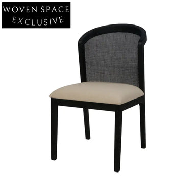 Miles Black ELM Dining Chair - Light Beige Dining Chair