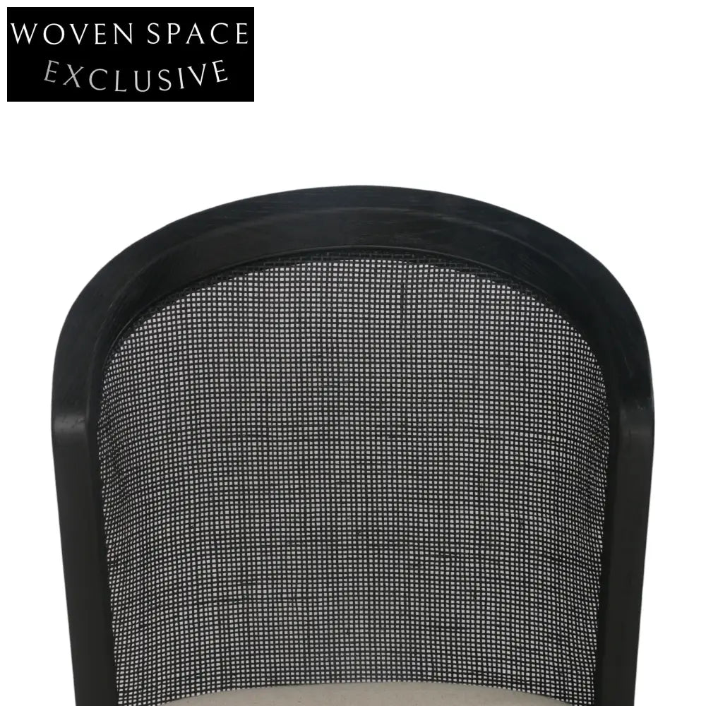 Miles Black ELM Dining Chair - Light Beige Dining Chair