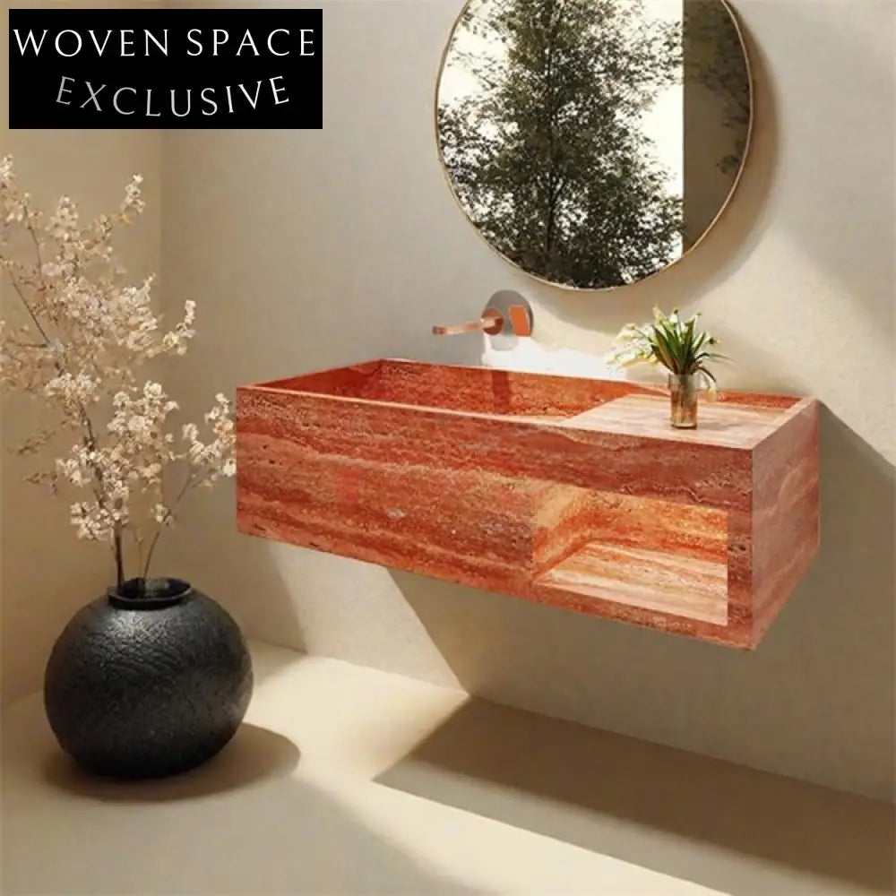 Millie Red Cave Stone Wall-Mounted Basin