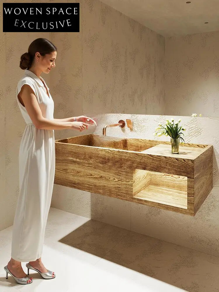 Millie Red Cave Stone Wall-Mounted Basin