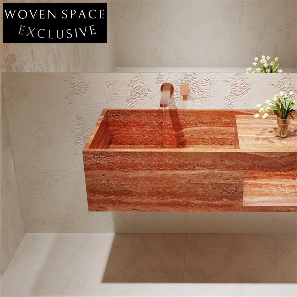 Millie Red Cave Stone Wall-Mounted Basin